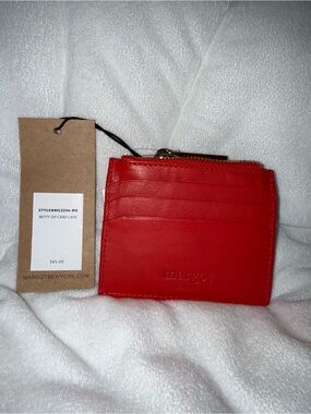 margot Red Betty Zip Card Case